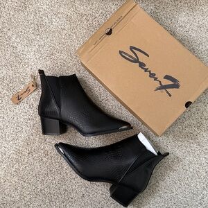 Seven7 Madison Python Pointed Toe Ankle Boots Women's 10 Black